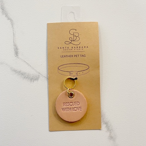 Santa Barbara Design Studio Other - Santa Barbara Leather Pet Tag Rescued With Love